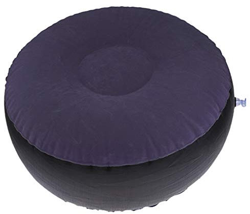 HomeDecTime Pouf Gonflable Gonflable Coussin D'Assise Pouf Ergonomique pour Intérieur/Extérieur/Piscine - Bleu foncé, 62x32cm
