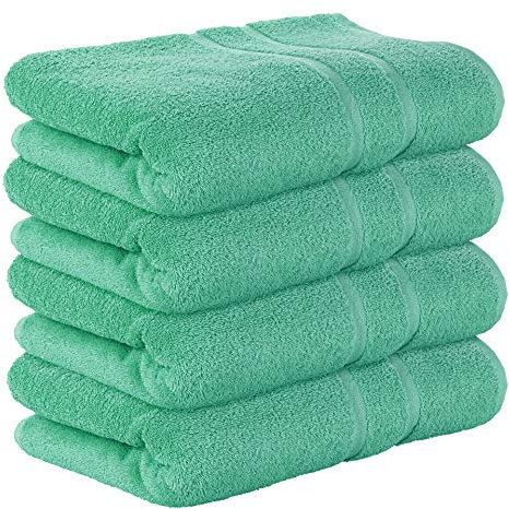 StickandShine 4er Set Premium Frottee Badetuch 100x150 cm in smaragdgrün in 500g/m² aus 100% Baumwolle