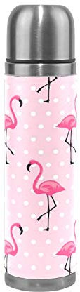 RELEESSS Vakuum-Thermoskannen, Flamingo, Vogel, Edelstahl, Reisetasse, Isolierbecher, Wasserflasche für heiße und kalte Getränke, 500 ml