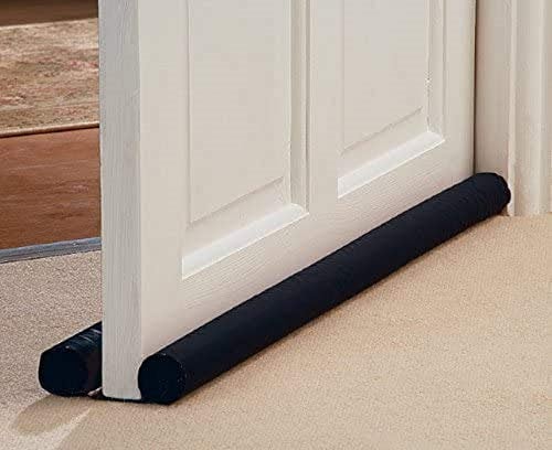 RAM ONLINE Boudin de porte double face, ruban auto-adhésif, isolant en mousse, joint en mousse, s'adapte au bas de la porte, sous la porte, bouchon de porte, 90 cm de long, blanc, taille unique, 89