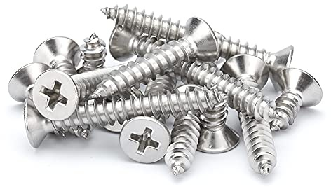 ANSIEDIO Schrauben Holzschrauben Edelstahlschrauben Senkkopfschrauben Blechschrauben Universalschraube Vollgewinde, M4×20mm,50 pcs
