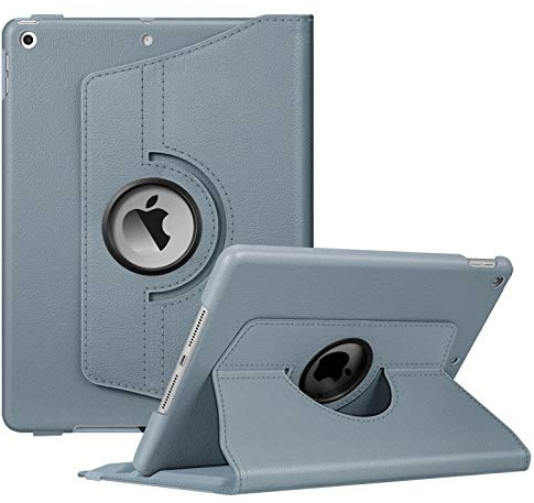 FINTIE Case Compatible with iPad 9th Generation 2021 / 8th Gen 2020 / 7th Gen 2019 10.2 Inch - [Stylus Storage] 360° Rotating Protective Case Cover, Cloudy Blue