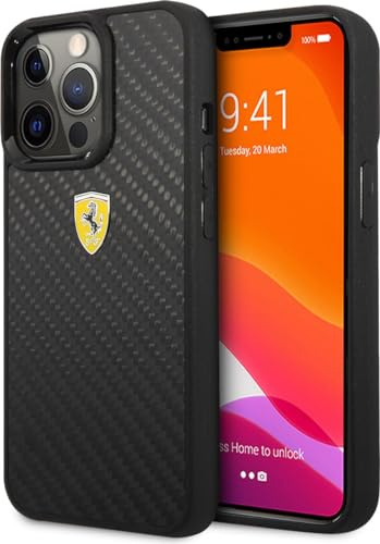 Ferrari FEHCP13LFCABK hülle für iPhone 13 Pro / 13 6,1 schwarz On Track Real Carbon