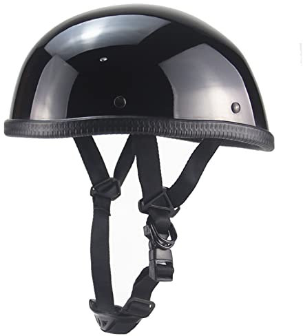 Retro Casque Moto Bols Casque Ouvert Demi Casque ECE Homologué Vintage Braincap Jet Demi Coquille Casque Avec Taille Ajustable Pour Street Bike Cruiser Chopper 2,S:55-56CM