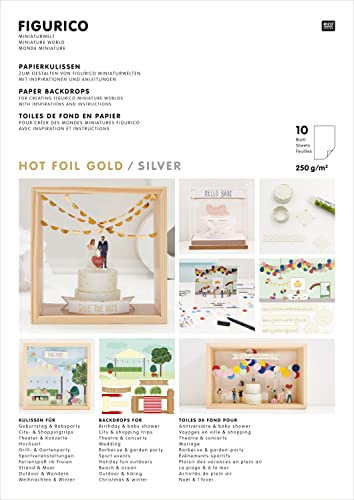 Rico Design Papierkulissen Block FIGURICO Motivpapier A4 beidseitig Bedruckt FSC Zertifiziert für Scrapbooking Grußkarten Geschenkverpackungen Kreativarbeiten ganzjährig geeignet