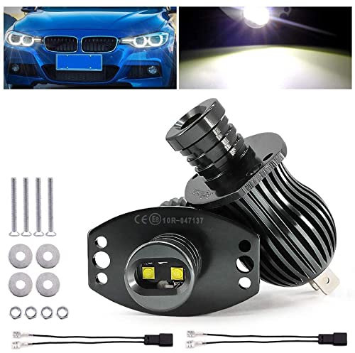 YnGia 2PCS Angel Eyes Light 10W Bombillas LED para automóvil Halo Ring, Angel Eyes Faros delanteros Luces de circulación diurna Marcador Luz lateral Canbus Bombilla sin errores