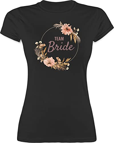 Shirtracer - Shirt Damen - JGA Junggesellenabschied Frauen - Junggesellinnenabschied Team Bride Boho Blumenkranz Motiv I