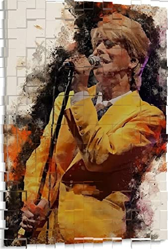 Holz Puzzle 500 Teile David Bowie Puzzles für Erwachsene und Kinder anspruchsvoll 500 Piece 20.4x15inch(52x38cm) Kein Rahmen