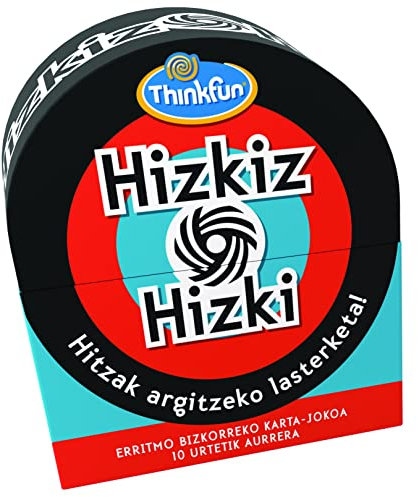 ThinkFun - Hizkiz Hizki - Buchstabe zu Baskischer Buchstabe, Kartenspiele, Wörter und Sprachkenntnisse, Baskische Version, Alter 10+ Jahre