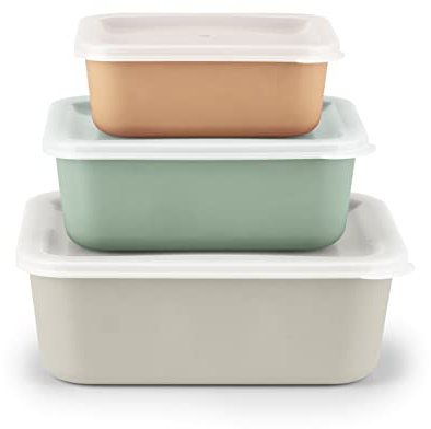 GOURMETmaxx Frischhaltedosen Set aus recyceltem PET | 3 teilliges Vorratsdosen Set (380ml – 740ml – 1340ml) | mikrowellen- und gefrierschrankgeeignet | nachhaltige Aufbewahrungsboxen für Lebensmittel