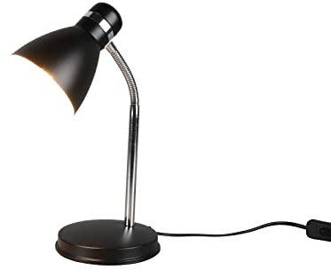 Retro Schwanenhals Schreibtischlampe Schwarz & Chrom Höhe 33cm
