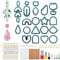 Creperture Polymer Clay Set, Emporte-pièces en Argile Polymère, 142 Pièces Emporte Pièce Pâte Polymère de Boucle d'oreille pour la Fabrication de Bijoux, Bleu