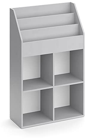 Vicco Kinderregal Luigi, Spielzeugregal für Faltboxen, Grau, 72 x 114.2 cm