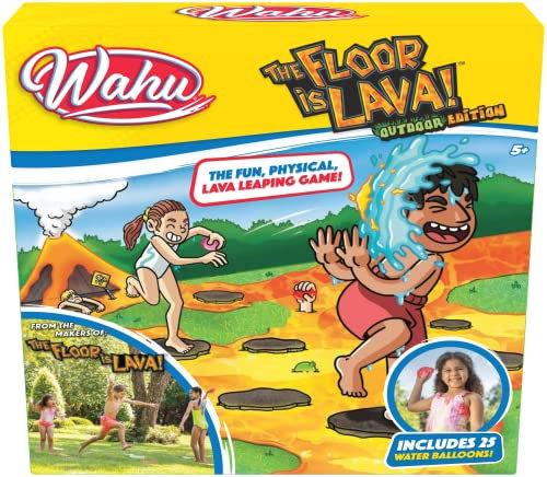 Wahu The Floor is Lava Outdoor Edition, Der Boden ist Lava Outdoor-Ausgabe ab 5 Jahren, Outdoor-Spielzeug und Wasserspiel mit Wasserballons für 2 bis 6 Spieler