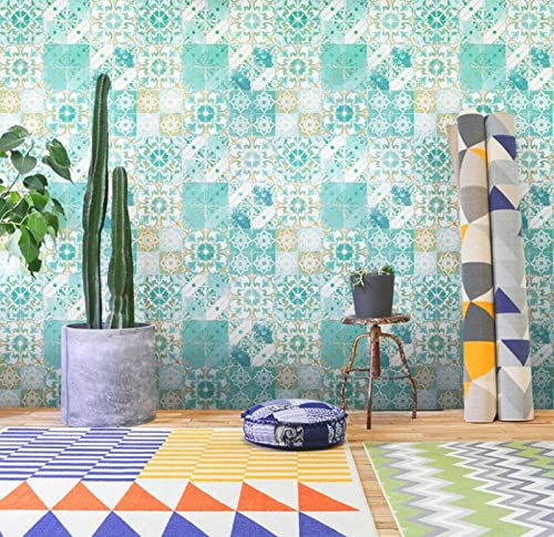 Pared Papel Vinilopapel pintado efecto teja no adhesivo para muebles, gabinetes, estantes, decoración de paredes