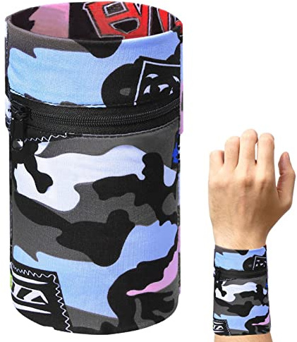 pologmase Handgelenktasche mit Reißverschluss | Sports Wrist Sweatbands Wrist Wallet Wristband Pocket - Wristband Wrist Wallets für Damen Herren Handgelenktasche zum Laufen Wandern Joggen Reisen