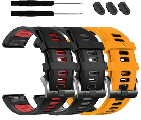 EZMVZKU 22mm QuickFit Armband für Garmin Fenix E/8 47mm/7/7 Pro/6/6 Pro, Silikon Ersatzarmband Kompatibel Mit Fenix 5/5 Plus, Forerunner 965 955, Approach S70/S62 Sport Uhrenarmband