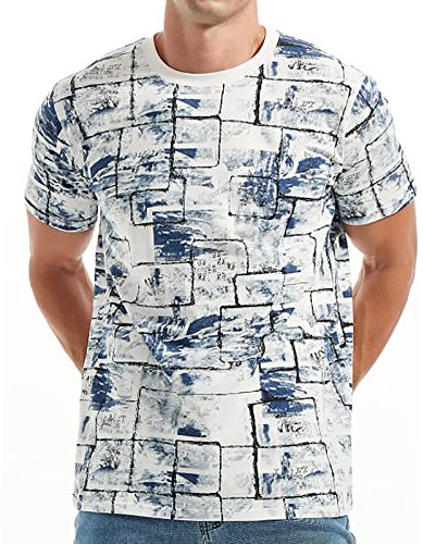 3D-Muster Bedruckte Kurzarm-T-Shirts, lässige Grafik-T-Shirts Herren