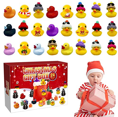Dubbulon Weihnachts-adventskalender 24 Bli nd Box Gummienten, 24-Tage-Countdown-Adventskalender | Weihnachts-Adventskalender | Weihnachtsspielzeug, Geschenke Für Kinder Und Erwachsene