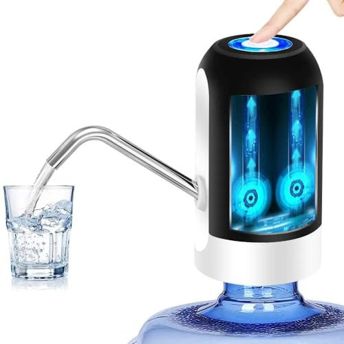 Dispensador de Bomba de Agua Fria Electica Distribuidor de Carga USB, Grifo Automático Adaptador Garrafas de Agua Dosificador de Acero INOX