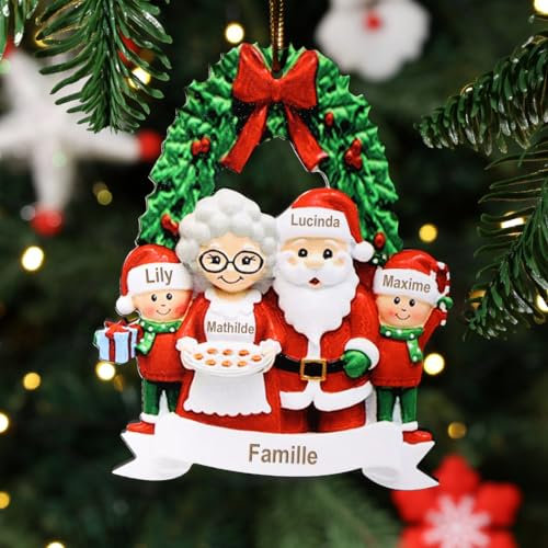 Adornos Personalizados para el árbol de Navidad Cintas Decorativas Navideñas con Nombres y Texto Adornos Colgantes para el Salón Pasillo Repisas de la Chimenea (A-4 Nombre)
