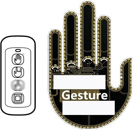 Unifizz Middle Finger Gesture Light with Remote for Car Truck Car Gadgets New Funny LED Middle Finger Sign Light with Remote, Fun Car Finger Light Car Gadgets & Road Rage Signs(0.44MA)