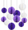 ZYOOO 12pcs Paper Honeycomb Balls,15/25cm Tissue Paper Hanging Balls for Birthday,Wedding,Engagement,Holidays,Mermaid Party Decorations(Purple Set)
