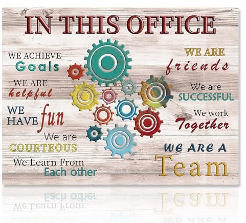 Dazzlewall Motivational Leinwand Bilder Poster Lustige Gear Wheel, Inspirational Quotes Wandbilder für Office 30X40 cm Ohne Rahmen