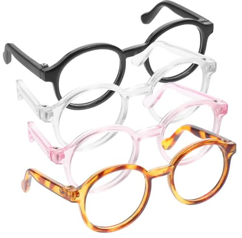 BESPORTBLE 4stücke Haustier Sonnenbrille Für Katzen Und Hunde Uv-Schutz Leichtes Design Schwarz Transparent Und Leopardenmuster Für Cosplay Und Fotorequisiten