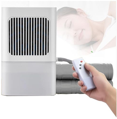 WENNEWU Mattress Cooling Bed Pad, Cooling Bed Conditioning System with Remote, Bed Cooling System, Bed Fans for Cooling under Sheets, for Home, Office, Apartment,White,1.6 * 0.7m