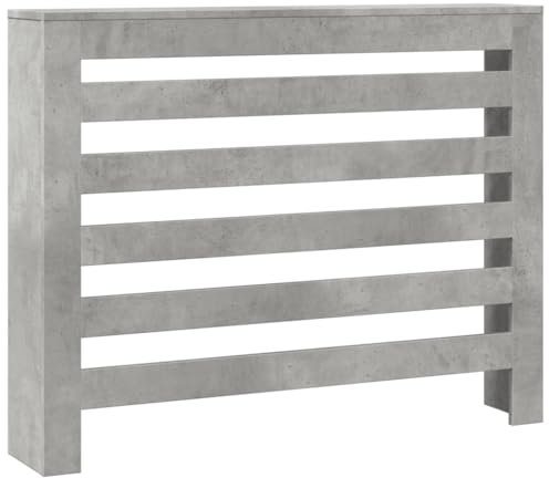 vidaXL Heizkörperverkleidung, Heizungsverkleidung Modernes Latten-Design, Heizkörperabdeckung für Wohnzimmer, Heizungsabdeckung, Betongrau Holzwerkstoff
