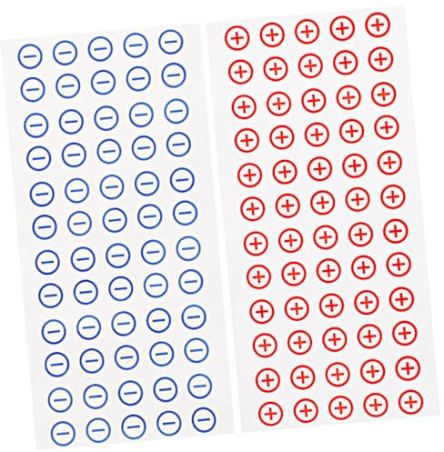 Hohopeti 120-piece Polarity Stickers Battery Polarity Warning Decals Pvc Material Red Blue Practical for Home Use