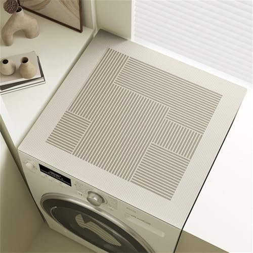 Treer Tappetino per Lavatrice Antiscivolo Assorbente Copertura per Lavatrice Morbido, Stile Moderno Semplice Tappetino Protezione Superiore per Frigorifero Asciugatrice (Labirinto,30x40 cm)
