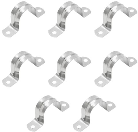 MEXRUMI 10 Piezas Abrazaderas En U De Acero Inoxidable M20 Abrazadera De Fijación De Tubo Acero Inoxidable U-Tube Clamp Anillo De Conexión Manguera Clamp Tarjeta Manguera Sujetador Para Tubos De Agua