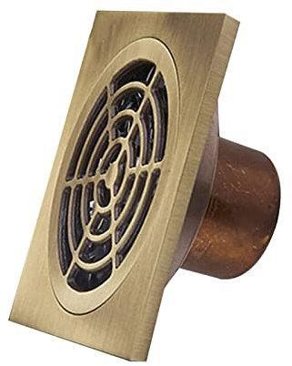 IUokLU Quadratische Duschbodenablaufabdeckung 4 Zoll Messing-Bodenablauf mit abnehmbarem Abdeckgitter Badezimmer-Duschablauf für Toilette Wäscherei Garten Außenküche