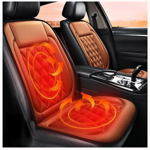 BesBet Sitzheizung, Einstellbarer Temperaturstromschutz Sitzheizung Auto Auflage 12v Zigarettenanzünder Rutschfester Komfort Autositzbezuege Mit Heizung für LKW,J-1Packung