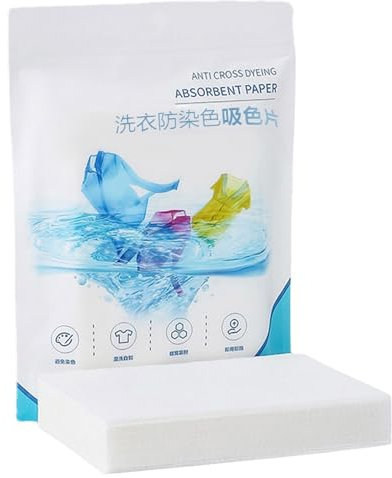 Woedpez 50 pastiglie per bucato anti filo, miscela di assorbimento del colore, colore cattura i fogli di bucato