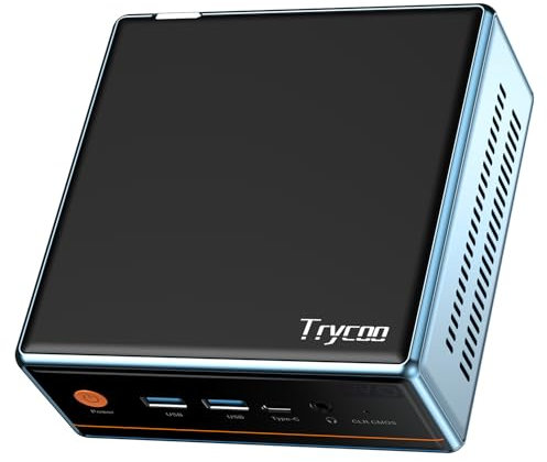 Trycoo Mini PC 6900HX 32GB RAM 1TB PCIe4.0 SSD Mini Desktop Computer with AMD Ryzen 9 (4.9GHz) Processor 6C/8T Support Four Screen Displays WiFi6 BT5.2 Type-C USB4.0 LAN