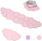 ZIBLY 3 Pcs Cloud Wrist Rest Keyboard Ergonomic Memory Foam Keyboard Wrist Rest with Mouse Pad Wrist Support and Cup Pad are Ideal for PC, Gaming, Office, and Typing (Pink)