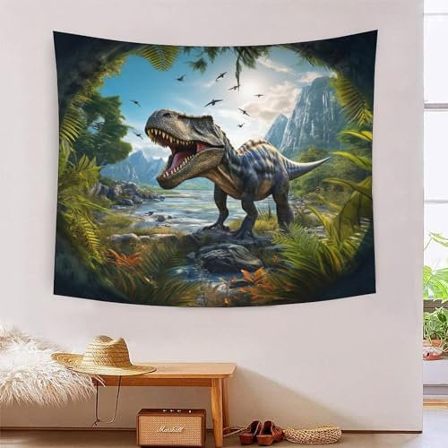 HLXZMCVBT 3D Druck Dinosaurier Wandteppiche Poster Ornament Wandbehang Wandteppich Wanddeko Wandbehang Für Wohnzimmer Schlafzimmer Tapisseries 100cmx150cm