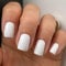 Short Square White False Nails - Glossy Pure Color Collection Press on Nails - 24Pcs Full Cover Acrylic Stick on Nails for Women and Girls