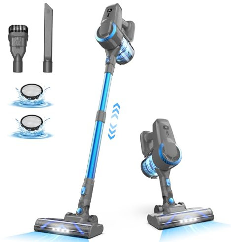 Générique Aspirateur Balai sans Fil, Aspirateur sans Fil, 6 en 1 Aspirateur Puissant Aspirateur sans Fil Puissant 50 Minutes d'Autonomie, Brosse LED, Aspirateur Balai pour Tapis Sols Poils d'animaux
