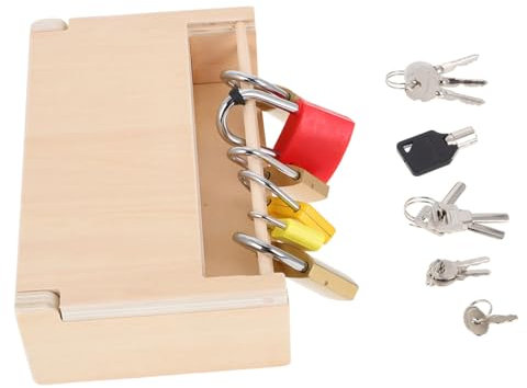 Toyvian Jouet Montessori avec Cadenas Et Clé Jeu Association pour Tout-Petits Cadenas De Bagages Ensemble Clé