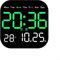 Zilimontt Radio Controlled Wall Clock Screen LCD Silent Auto,Digital Wall Clock with ime & Temp Alongside Alarms & Countdowns,Desk Clock For Living Room,Kitchen, Bedroom(green)