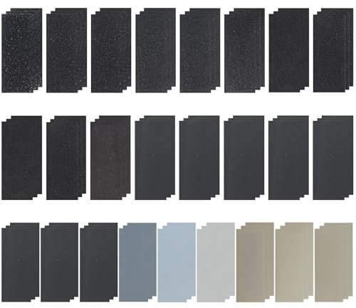 75 Pièces Kit Papier de Verre 25 Types de Gravier 60 80 100 120 150 180 220 240 280 320 360 400 500 600 800 1000 1200 1500 2000 2500 3000 4000 5000 7000 10000 pour Métal Bois - 9×3,6 Pouces