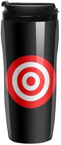 Bullseye Target Bulls Eye Red White Travel Coffee Mug with Lid Insulated Double Wall Tumbler Cup Bullseye Target Bulls Eye Red White