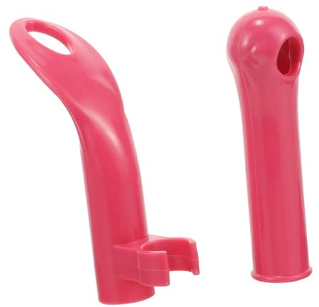 VICASKY Dustpan Handle Replacement Grip 19mm Hole Diameter, Plastic Broom and Mop Stick Replacement End Caps, Red Dustpan and Broom Handle Set for Household Cleaning