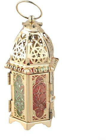 Chic Lanterna di vetro del ferro per candele tealight grande per la decorazione di casa ed eventi (1)