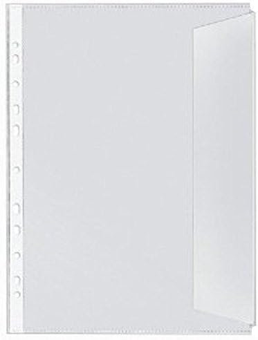 1000 x A4 Prospekthülle, Dokumentenhülle, an der Seite MIT KLAPPE genarbt 120my (0,12mm) DOKUMENTENECHT