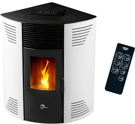 SANNOVER Eckpelletofen Iseos 12,2 kW wasserdicht weiß